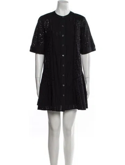 Pre-owned Veronica Beard Crew Neck Mini Dress In Black