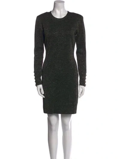 Pre-owned Veronica Beard Crew Neck Mini Dress In Black