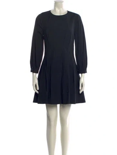 Pre-owned Veronica Beard Crew Neck Mini Dress In Black