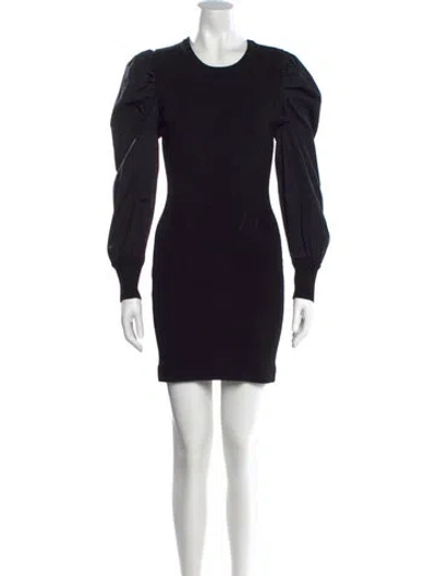 Pre-owned Veronica Beard Crew Neck Mini Dress In Black