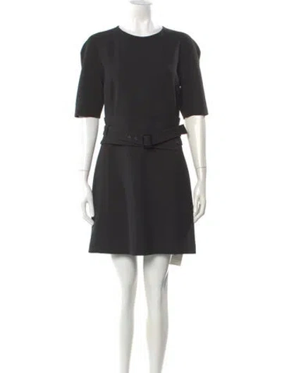 Pre-owned Veronica Beard Crew Neck Mini Dress In Black