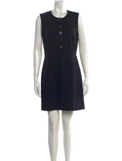 Pre-owned Veronica Beard Crew Neck Mini Dress In Black