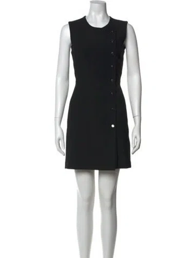 Pre-owned Veronica Beard Crew Neck Mini Dress In Black