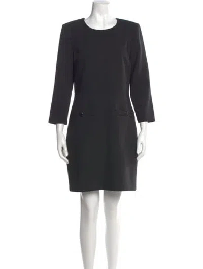 Pre-owned Veronica Beard Crew Neck Mini Dress In Black