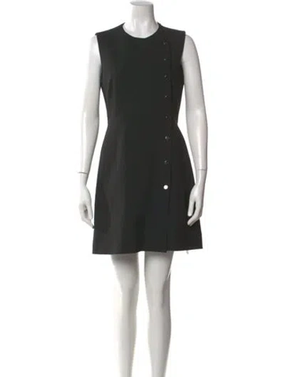 Pre-owned Veronica Beard Crew Neck Mini Dress In Black
