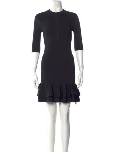 Pre-owned Veronica Beard Crew Neck Mini Dress In Black