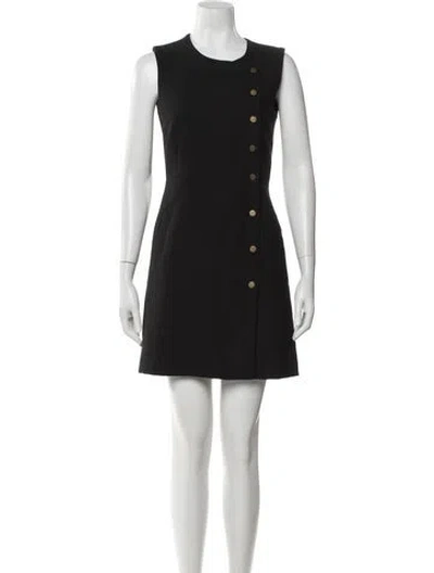 Pre-owned Veronica Beard Crew Neck Mini Dress In Black