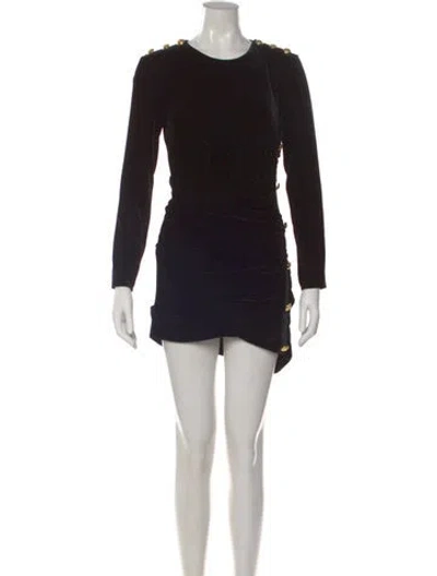 Pre-owned Veronica Beard Crew Neck Mini Dress In Black