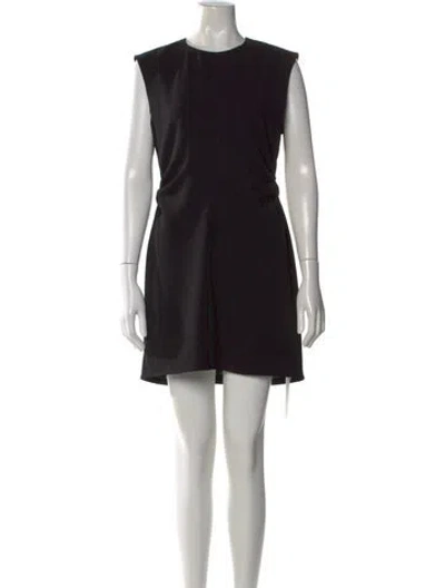 Pre-owned Veronica Beard Crew Neck Mini Dress In Black