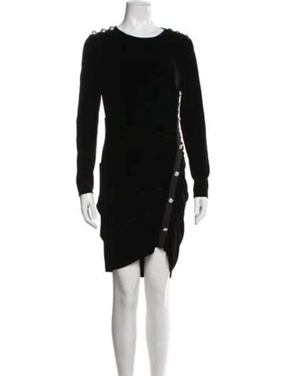 Pre-owned Veronica Beard Crew Neck Mini Dress In Black