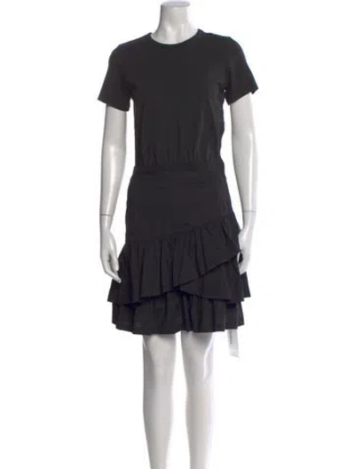 Pre-owned Veronica Beard Crew Neck Mini Dress In Black