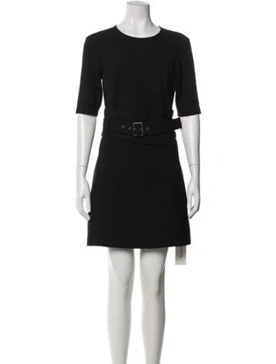 Pre-owned Veronica Beard Crew Neck Mini Dress In Black