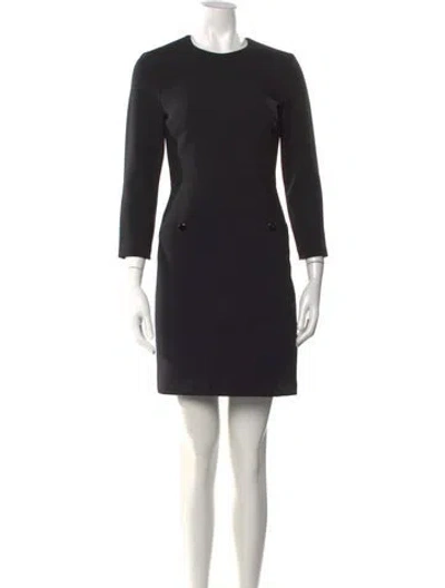 Pre-owned Veronica Beard Crew Neck Mini Dress In Black