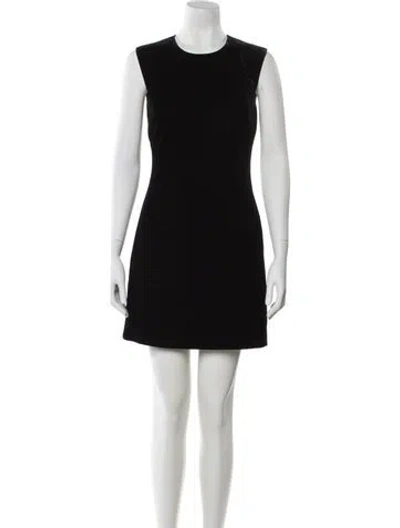 Pre-owned Veronica Beard Crew Neck Mini Dress In Black