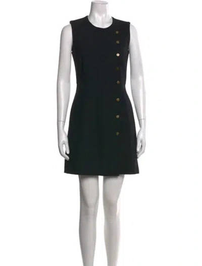Pre-owned Veronica Beard Crew Neck Mini Dress In Black