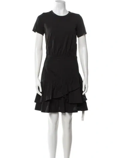 Pre-owned Veronica Beard Crew Neck Mini Dress In Black