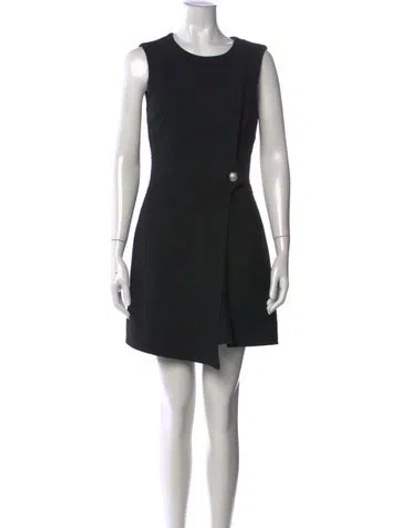 Pre-owned Veronica Beard Crew Neck Mini Dress In Black