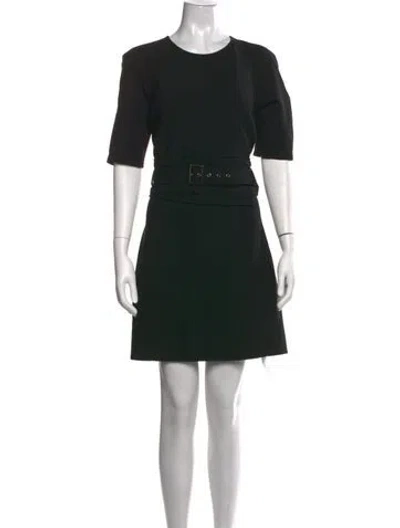 Pre-owned Veronica Beard Crew Neck Mini Dress In Black