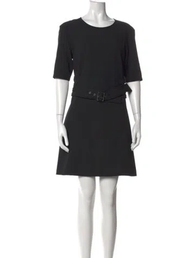 Pre-owned Veronica Beard Crew Neck Mini Dress In Black