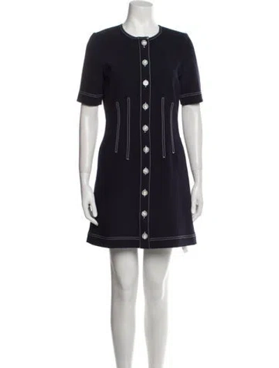 Pre-owned Veronica Beard Crew Neck Mini Dress In Blue