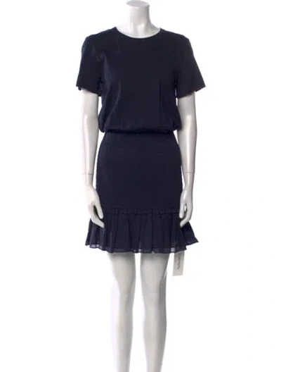 Pre-owned Veronica Beard Crew Neck Mini Dress In Blue