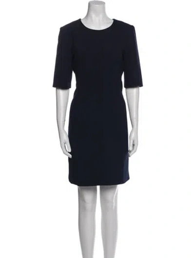 Pre-owned Veronica Beard Crew Neck Mini Dress In Blue