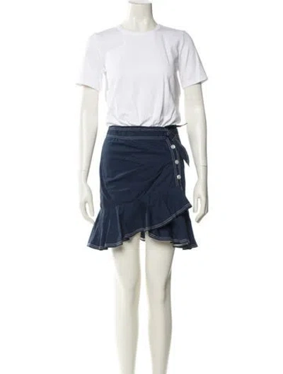 Pre-owned Veronica Beard Crew Neck Mini Dress In Blue