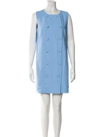 Pre-owned Veronica Beard Crew Neck Mini Dress In Blue
