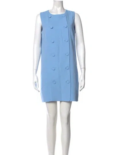 Pre-owned Veronica Beard Crew Neck Mini Dress In Blue