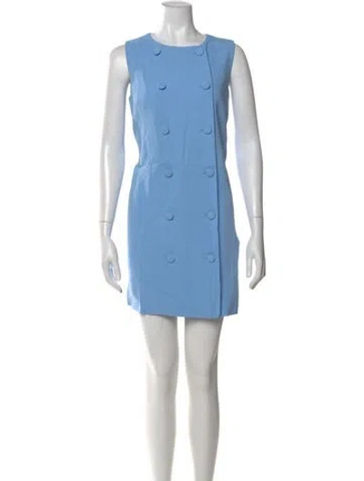 Pre-owned Veronica Beard Crew Neck Mini Dress In Blue