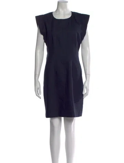 Pre-owned Veronica Beard Crew Neck Mini Dress In Blue