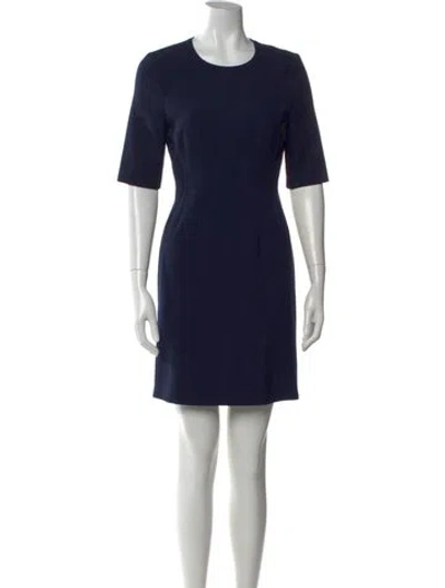 Pre-owned Veronica Beard Crew Neck Mini Dress In Blue