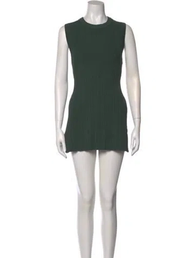 Pre-owned Veronica Beard Crew Neck Mini Dress In Green