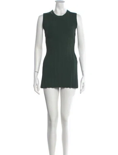 Pre-owned Veronica Beard Crew Neck Mini Dress In Green