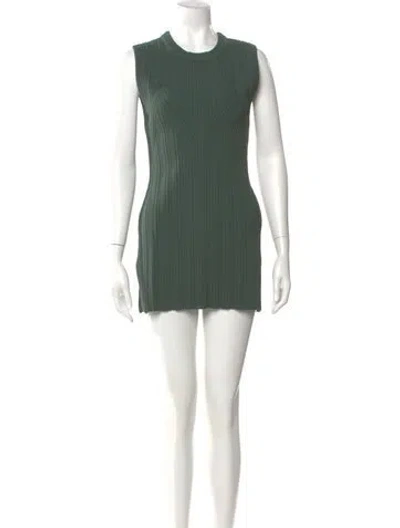 Pre-owned Veronica Beard Crew Neck Mini Dress In Green