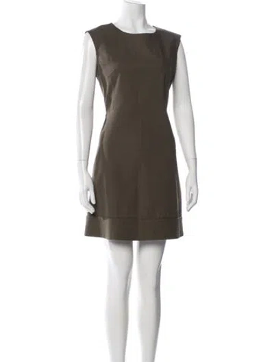 Pre-owned Veronica Beard Crew Neck Mini Dress In Green