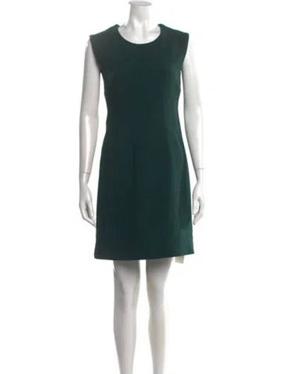Pre-owned Veronica Beard Crew Neck Mini Dress In Green