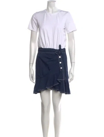 Pre-owned Veronica Beard Crew Neck Mini Dress In Multi
