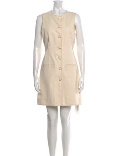 Pre-owned Veronica Beard Crew Neck Mini Dress In Neutral