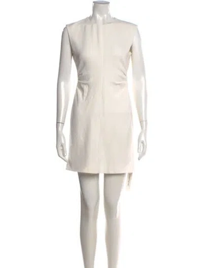 Pre-owned Veronica Beard Crew Neck Mini Dress In Neutral