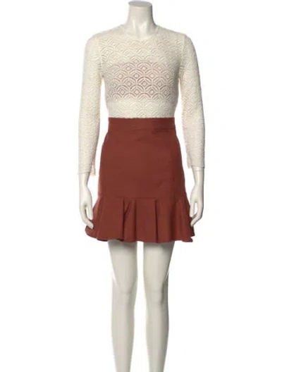 Pre-owned Veronica Beard Crew Neck Mini Dress In Orange