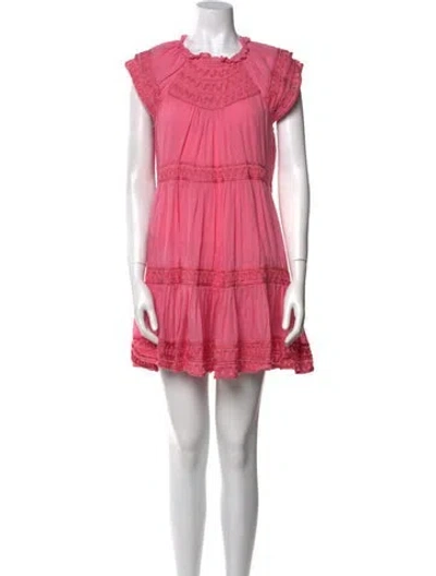 Pre-owned Veronica Beard Crew Neck Mini Dress In Pink