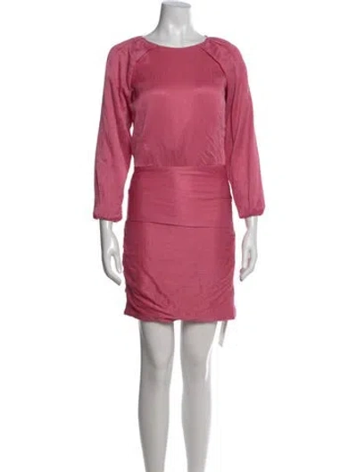 Pre-owned Veronica Beard Crew Neck Mini Dress In Pink