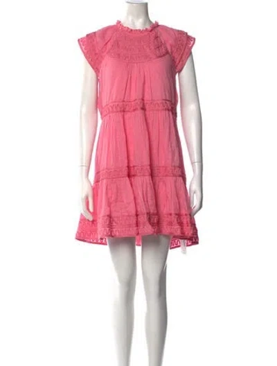 Pre-owned Veronica Beard Crew Neck Mini Dress In Pink
