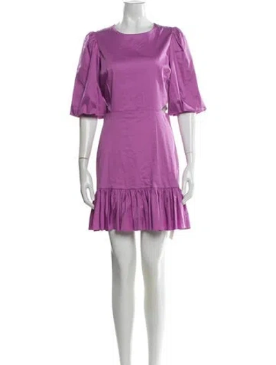 Pre-owned Veronica Beard Crew Neck Mini Dress In Purple