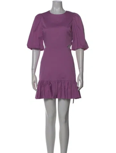 Pre-owned Veronica Beard Crew Neck Mini Dress In Purple