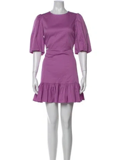 Pre-owned Veronica Beard Crew Neck Mini Dress In Purple