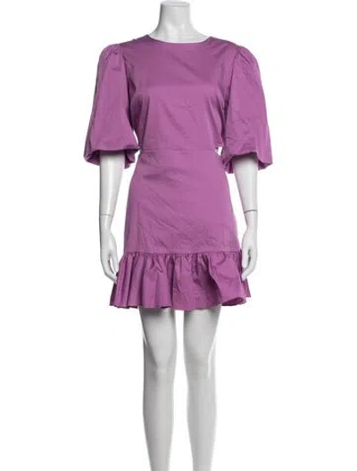 Pre-owned Veronica Beard Crew Neck Mini Dress In Purple