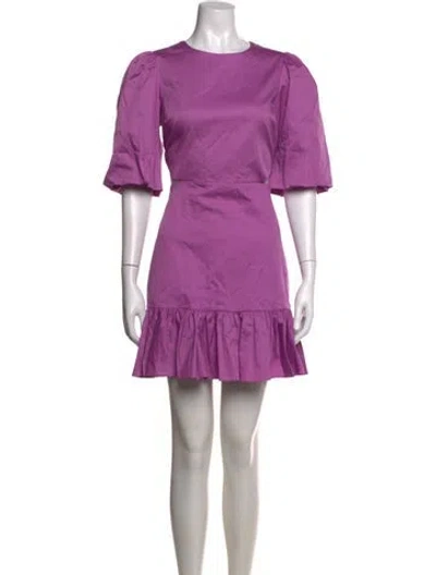 Pre-owned Veronica Beard Crew Neck Mini Dress In Purple