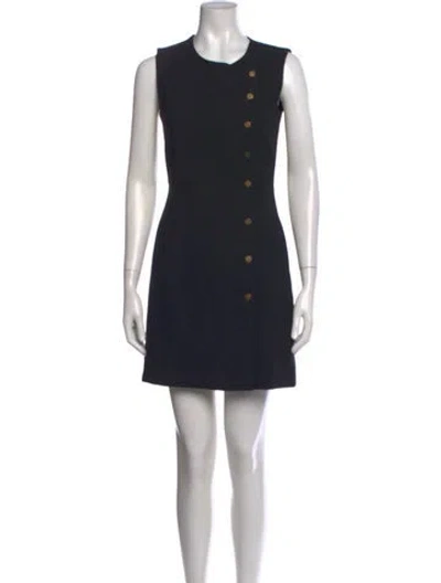 Pre-owned Veronica Beard Crew Neck Mini Dress W/ Tags In Black